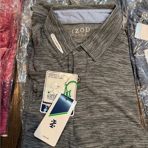 Izod Golf Polo IZ167 Swingflex Title Holder Mens Grey Blue Red Size S Small